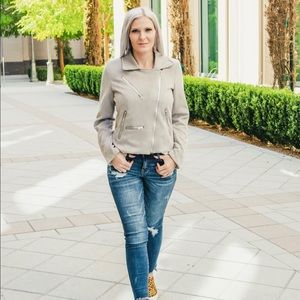 Moto Style Light Gray Jacket